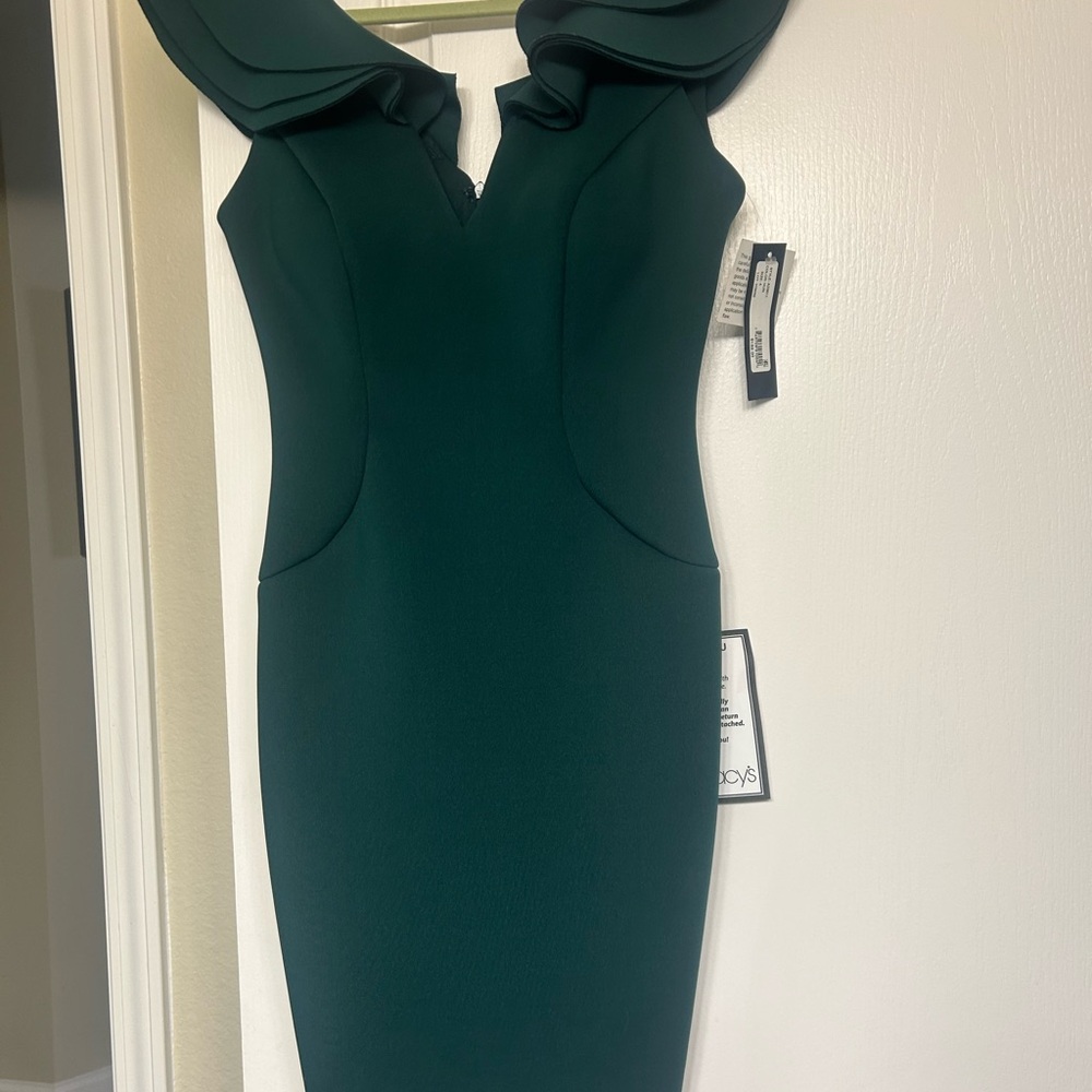Elegant Green Ruffled Dress